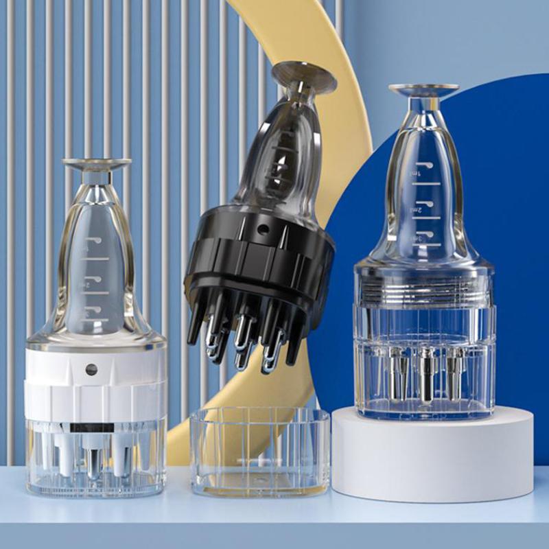 Шесть игл, аппликатор для кожи головы, жидкая расческа для корней волос, медицинская расческа для волос для роста волос, сыворотка, масло, питательный направляющий массажер