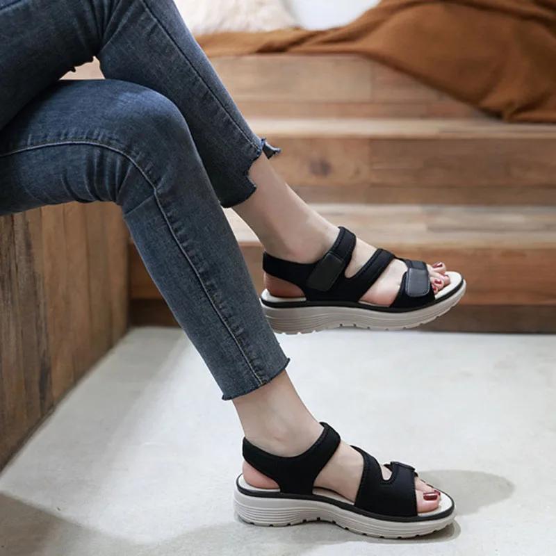 Summer Shoes Women Sandals Soft Women Wedge Sandals Thick Sole Comfortable Ladies Summer Holiday Shoes D130
