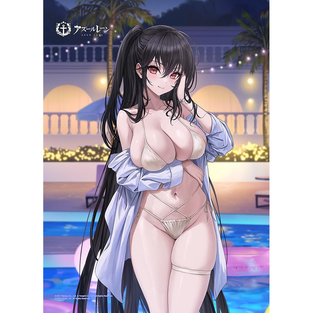 Keith Azur Lane Original B2 Tapestry W Suede Приблизительная ширина 51 x высота 72 см Изготовлен из полиэстера (Тайхо/Ночной бассейн)