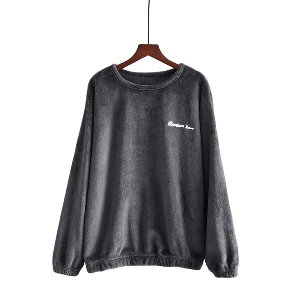 Women's Fashion Fleece Line And Thickened Pullover Long Sleeve Pajamas