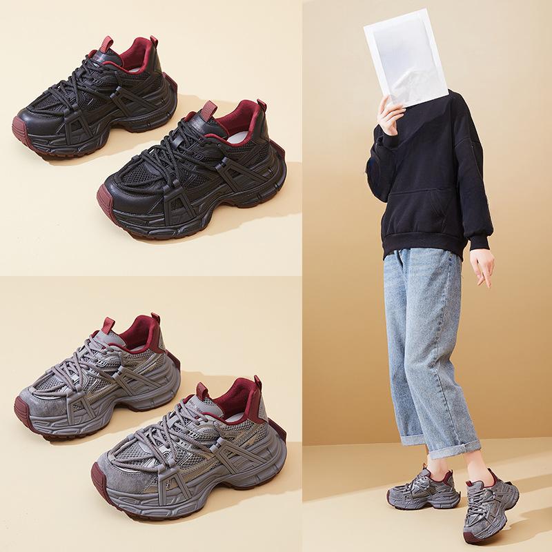 Новые кроссовки на толстой подошве для женщин, противоскользящие, дышащие, повседневные и универсальные, для бега на открытом воздухе, спортивная обувь