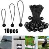 10pcs Bungee Ball Tarps Canvas Tarpaulin Flagpole Ties Cord Ends Elastic Rope Lace Fixed Sunshade Waterproof Cloth Sleeping Bag