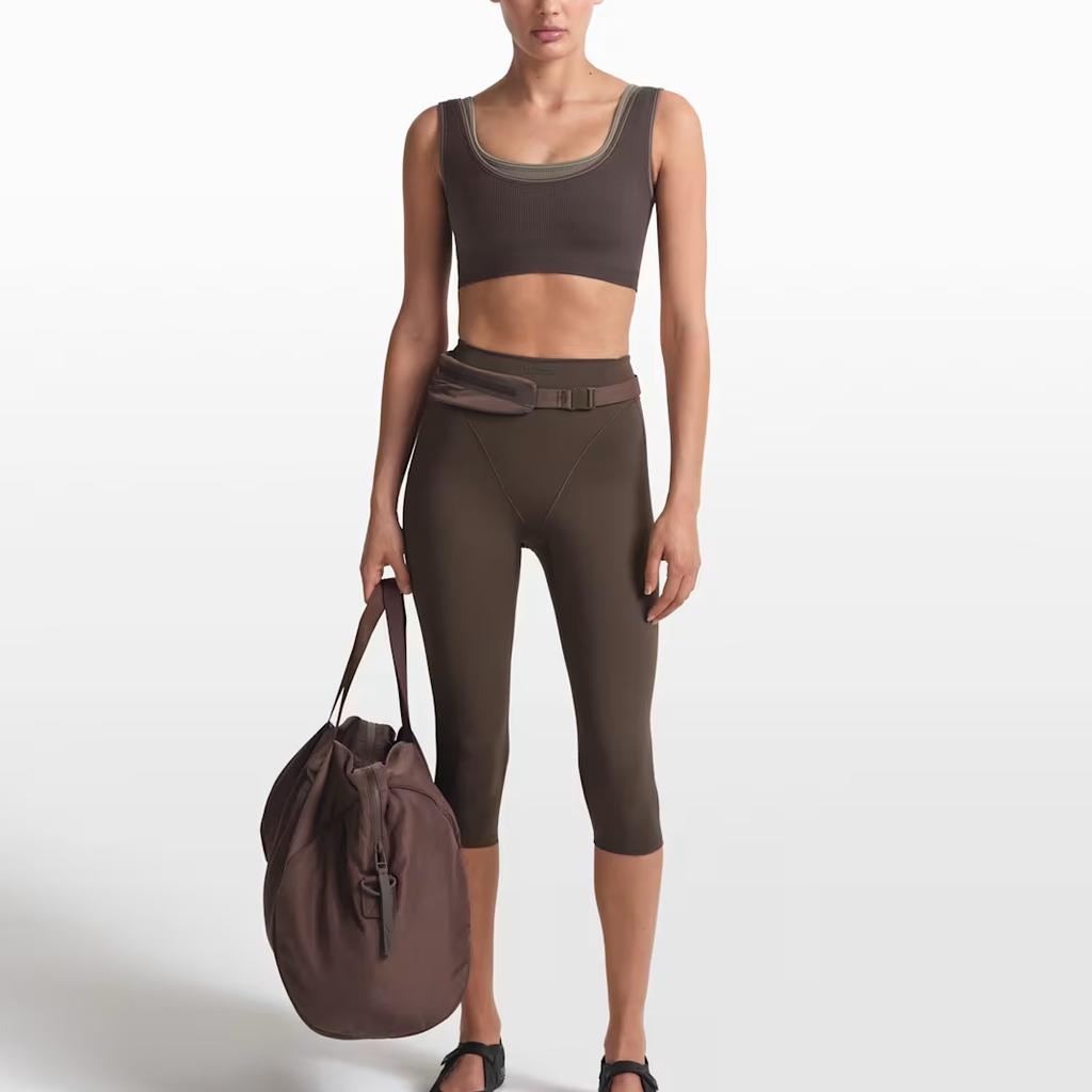 Nike × SKIMS Спортивный бюстгальтер в рубчик, бесшовный, мягкий, легкий, дышащий, женское нижнее белье BABRA9713W-PHR