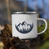 Mountain Camping Adventure Print Enamel Creative Coffee Water Milk Cups Camping Mugs Handle Drinkware Vacation Hiking Mug Gifts