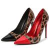 Leopard Print Pointed High Heels Women's Temperament Thin Heels Street Dance Color Matching Large Size Women's Shoes WZ-18091-15
