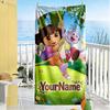 Dora Explorer Customizable Name Beach Towel Quick-Dry Soft Microfiber Ideal for Travel Outdoor Swim Pool Yoga Surf Camping Hiking Gym Gift Holiday