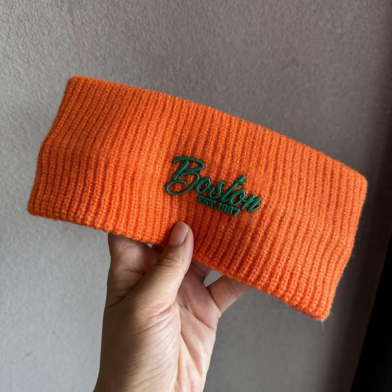 Корейская Модная Повязка на Голову с Буквой Для Женщин и Мужчин Из Вязаного Материала Осенний Зимний Аксессуар
