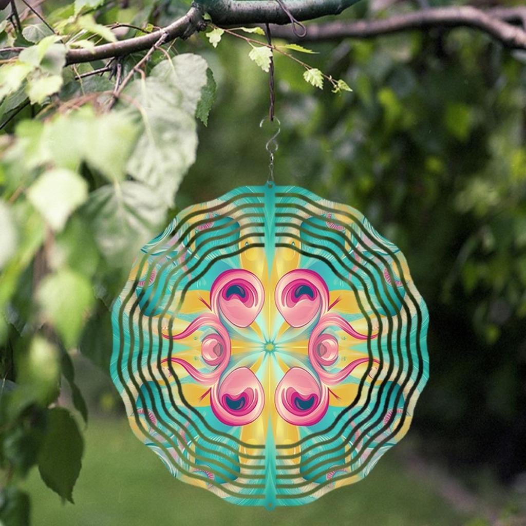 Вращающийся на 360 градусов крючок 10 дюймов вращающийся металлический колокольчик яркий разноцветный декор для улицы для сада балкона все сезоны подарок