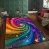 Colorful Rug with Swirl and Star Pattern, Suitable for Hallways and Offices, Outdoor Rug [crystal Velvet Polka Dot Plastic Base