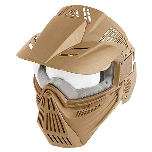 SHENKEL Full Face Shooting Mask with Goggles and Face Guard (Tan, Mask-019tan)