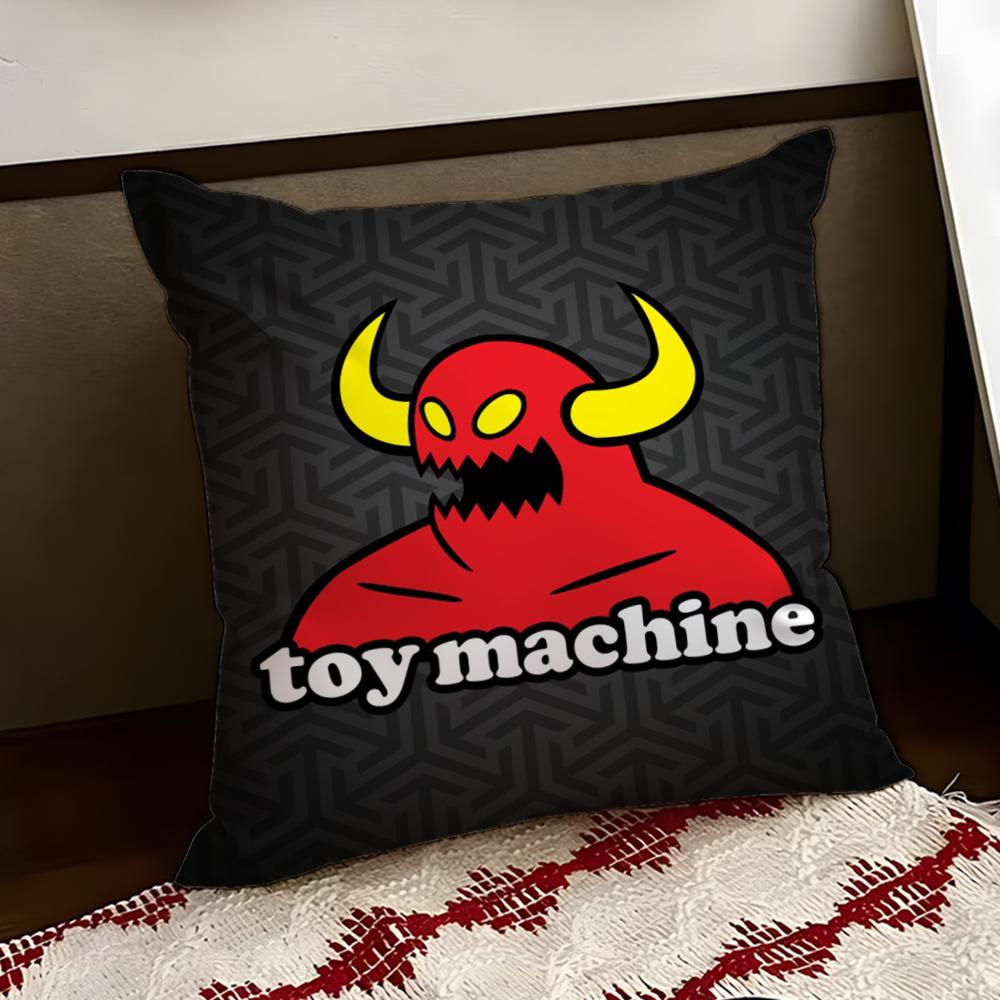 TToy MachineS Skate Cushion Cover Reversible Soft Durable Pillow Cover Home Car MultiScene Use for Daily Comfort