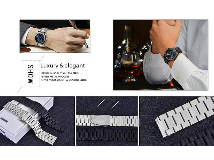 Универсальный трехкомпонентный ремешок из нержавеющей стали для часов Huawei и Samsung Galaxy 42 мм/46 мм