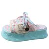 Fashion 6CM Kawaii Summer Women Weave Slippers Platform Shoes Fashion Mules Flip Flops Candy Color Sandals Flat Casual Shoe For Female