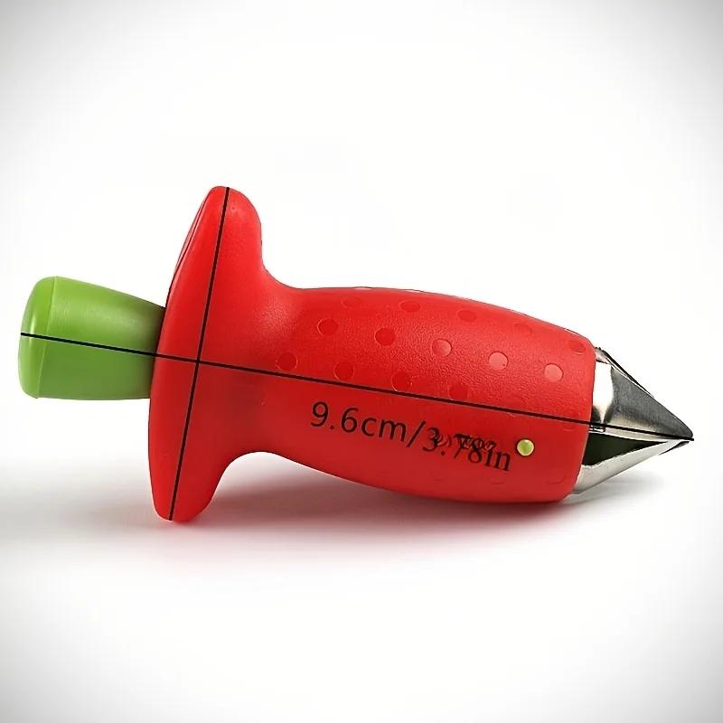 1pc Fruit Leaf Remover Strawberry Huller Metal Tomato Stalks Plastic Remover Gadget Strawberry Hullers Kitchen Gadgets