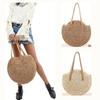 Handmade Woven Round Women Shoulder Bag Bohemian Summer Straw Beach Handbag