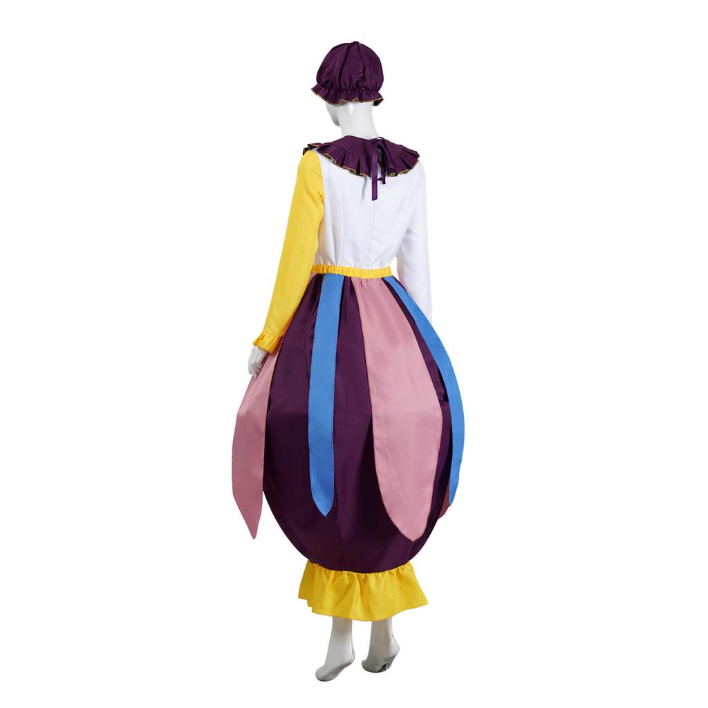Mrs. Potts Costume from Beauty and the Beast, Tea Pot Dress Cosplay Outfit for Women, Anime Movie Character Party Halloween Costume