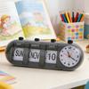 Вечный настольный календарь с часами Винтажный ручной перекидной календарь Цифровой будильник с отображением дня, месяца и даты для декора дома, офисного стола, полки
