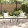 Garden Dining Set 3 pcs Brown and Cream Poly Rattan