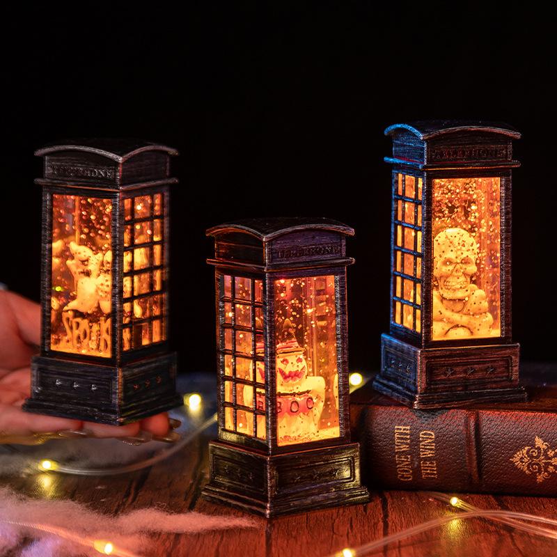 Halloween Pumpkin Lantern Ghost Lantern Ghost Festival Skull Wind Lantern Halloween Night Light Desktop Ornament Candle Lantern