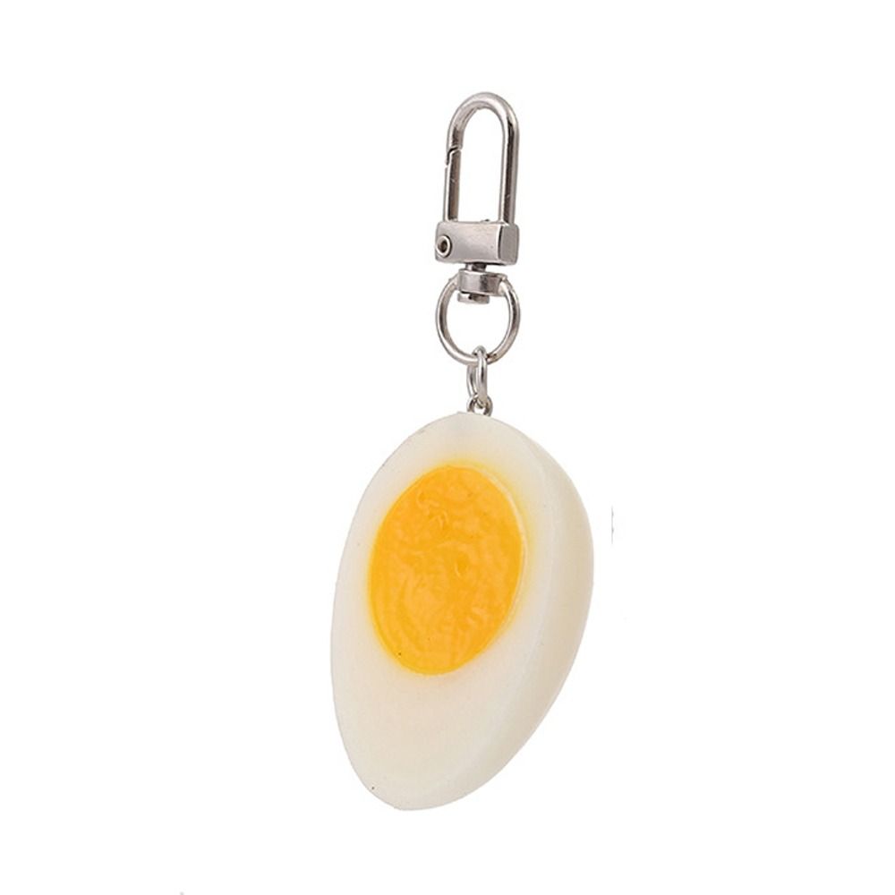 Gift Funny Boiled Egg Keychain Exquisite Fashion Simulation Food Keyring Luxury Bag Hanging Pendant