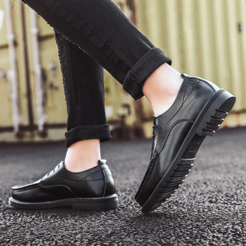 Мужские туфли на шнуровке, модные, повседневные, кожаные, мужские туфли, британские, дышащие, для жениха, на платформе, свадебные туфли для мужчин