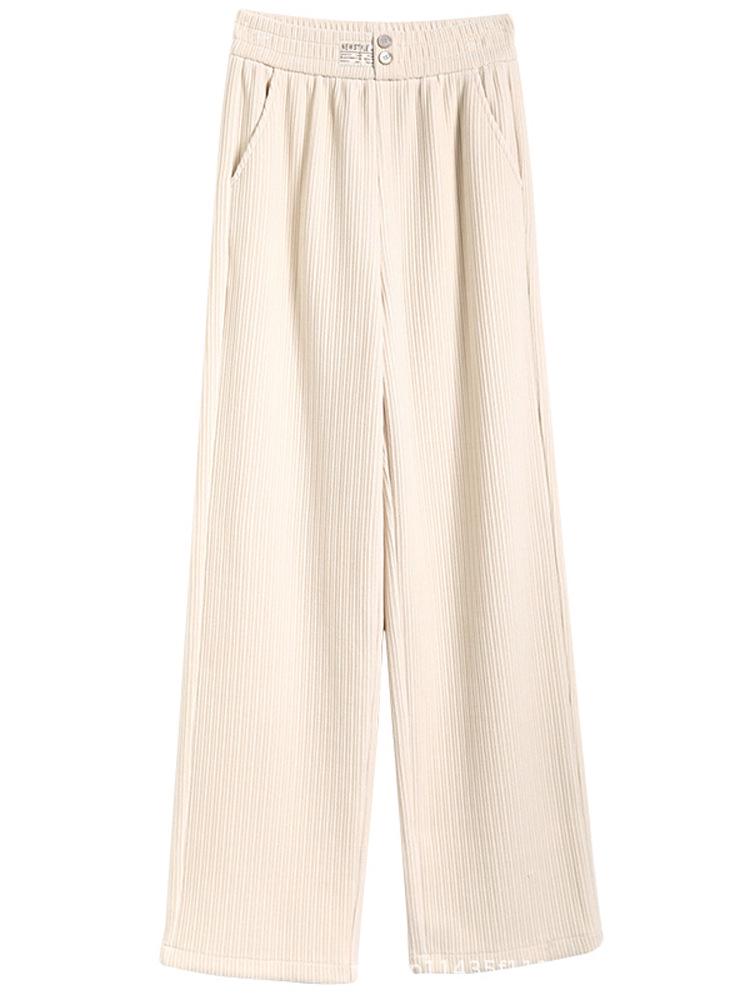 Женские широкие вельветовые брюки: На бархатной подкладке, утягивающий, прикрывающий мясо, свободный крой, модный и повседневный на осень/зиму