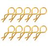 10Pcs RC Car Shell Clip RShape Metal Body Clips Pins for 1 5 1 6 1 8 1 10 RC Car(Gold )