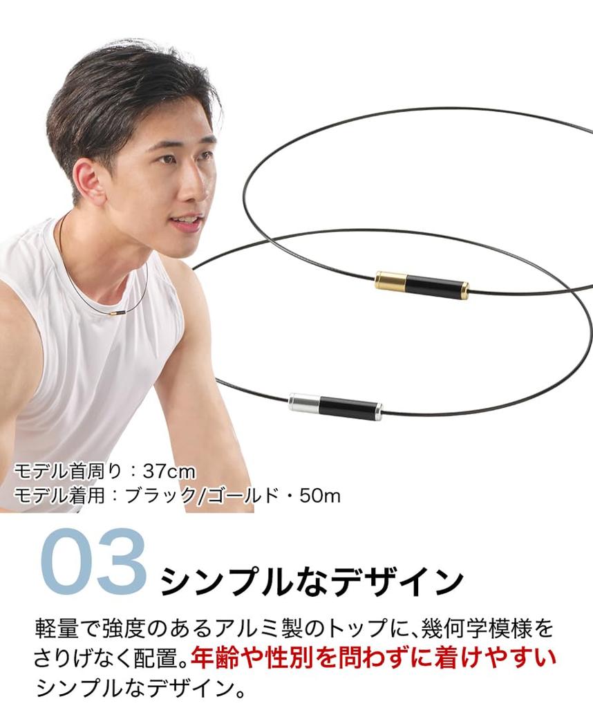 Phiten RAKUWA Wire Necklace, EXTREME Geometry, Black/Silver, 50cm (Relieves Stiff Shoulders and Neck) (Made with Phiten's Advanced Metax Technology)