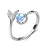 Ladies Adjustable Open Opal Mermaid Rings Jewelry