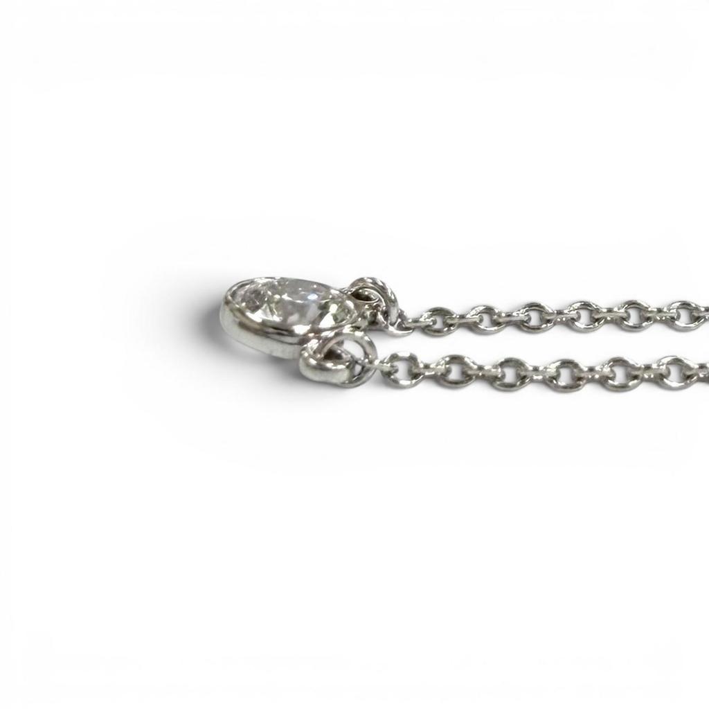 Great TIFFANY&Co. Necklace By the Yard 1P Diamond Necklace Platinum PT950 Women Used