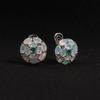 925 Sterling Silver Opal Emerald Clasp Earrings Natural Colorful Gemstone Fine Jewlery for Women Daily Wear