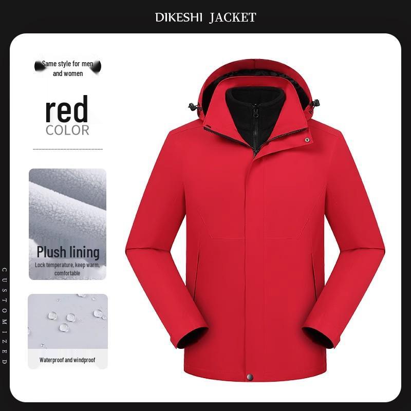 Рабочая куртка с логотипом, наполнитель из пуха и хлопка, на заказ - Идеально для Осенне-Зимнего Сезона, Автосервис 4S, Дизайн "Три в одном"