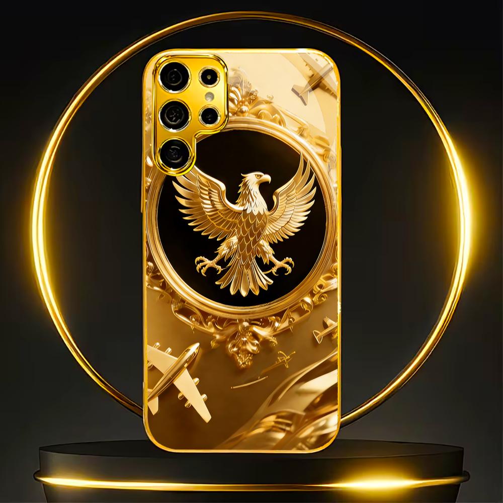 Узор с золотой птицей Чехол для телефона Samsung Galaxy S26 S25 S24 S23 S22 S21 FE, Ultra, Plus задняя крышка
