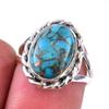 Кольцо из чистого серебра 925 пробы с натуральным бирюзовым медным камнем S.6 Q9O65