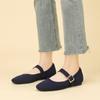 Princess shoes spring and summer word with fly-woven square head soft sole Mary Jane single shoes woven flat shoes shoes large size women's shoes