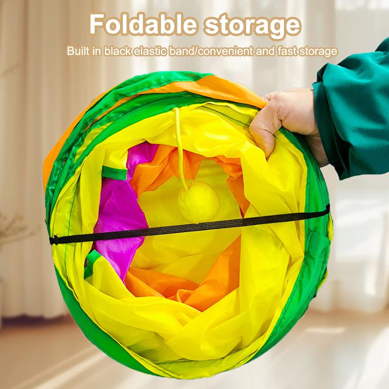 Туннель для кошек в помещении Складные трубы для маленьких животных Игрушки для котят Интерактивный лабиринт для домашних животных Игрушки для кошек Износостойкие туннели для кошек