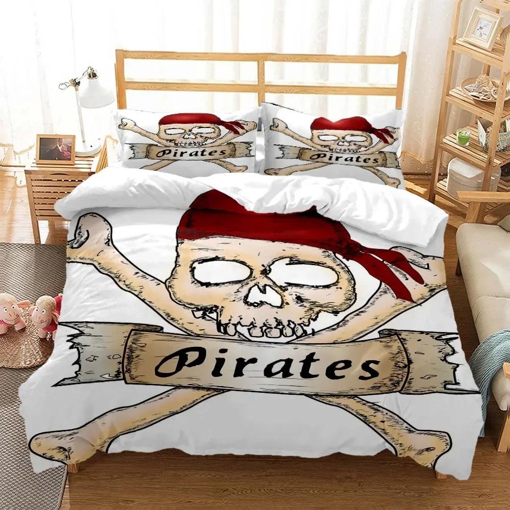 Персонализированный цифровой принт с черепом, полиэстеровое постельное белье для мальчиков и девочек, три предмета, удобное, мягкое, подарок для пары