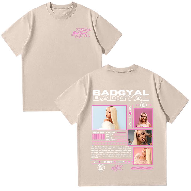 Графические футболки Рэпер Bad Gyal Хип-хоп Футболка Хлопок Высокого Качества Женская Одежда Харадзюку Поп Мужские Футболки Повседневные Y2K Уличная Одежда