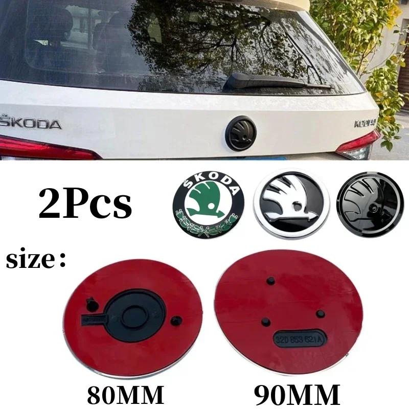 AAAJH1 3D METAL Car Front Hood Emblem Rear Trunk Badge Sticker Rear Trunk Decoration for Skoda Octavia 1 2 3 A4 A5 A7 A8 MK1 MK2 Kodiaq
