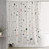 Shower Curtain Set with Hooks Decorative Pink Agate Terrazzo Broken Stone Granite Mosaic Marble Abstract Black Concrete Confetti Dark Ditsy Bath
