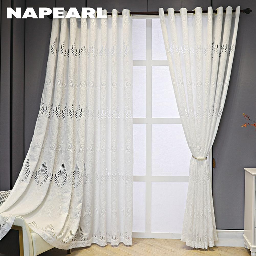 1 шт. NAPEARL простой и универсальный европейский стиль белый тюль занавеска на окно прозрачная для гостиной спальни домашний декор