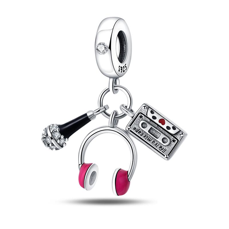 925 Серебряный цвет драгоценный камень бабочка светящийся светлячок фиолетовый подвески подвески подходят 925 оригинальные браслеты DIY вечерние ювелирные изделия подарок