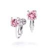 Gift from New York Earrings for 18K Platinum Single Stone Gift for Women Women, Gold, Plated, 1ct, Pink, Earrings, Hypoallergenic,