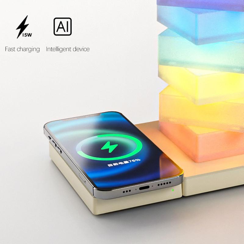 Светодиодная настольная лампа с беспроводным зарядным устройством и портом USB, ночник у кровати, сенсорная регулировка яркости, защита глаз для игр, чтения, дома