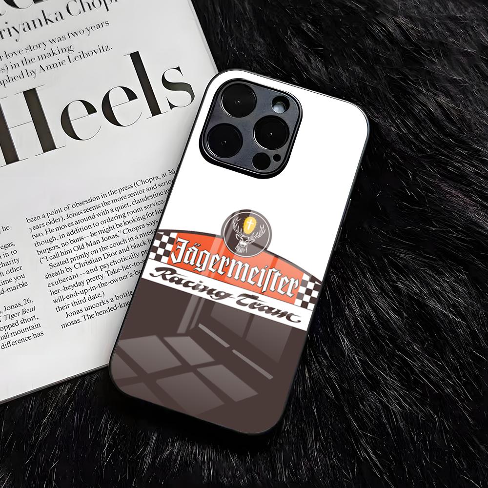 Горячий чехол для телефона J-Jagermeisters для IPhone 17 Air 16 E Pro Max 15 14 13 Mini 12 Pro 11 Max Plus Черная стеклянная крышка