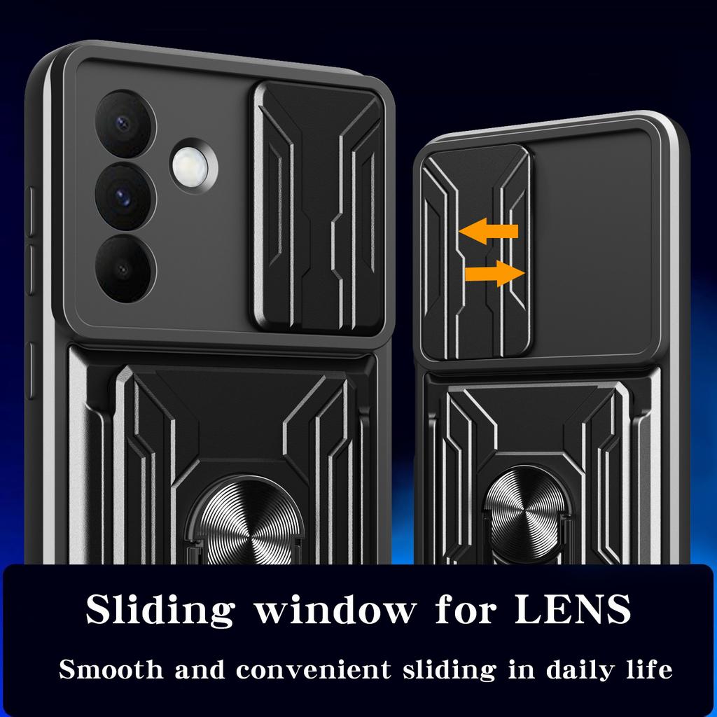 For Samsung Galaxy A36 5G Case PC+TPU Kickstand Phone Back Cover with Camera Slider