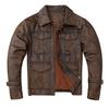 New Fashion Mens Leather Jacket Slim Retro Stone Milled Vintage Cowhide Leather Jacket Men Coats Autumn Clothes