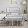 Metal Bed Frame with Headboard and Footboard White 100 x 190 cm