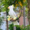 Cute Resin Parrot With Ring Hang On Tree Outdoor Garden Decoration Statue Animal Sculpture For Home Office Room Decor Ornament