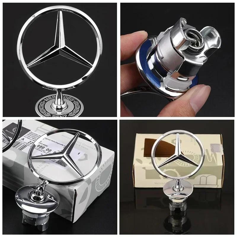 Metal Car Star Hood Badge Front Emblem Logo For Mercedes Benz Maybach C E S Class W204 W205 W212 W213 W211 W220 W222 W223